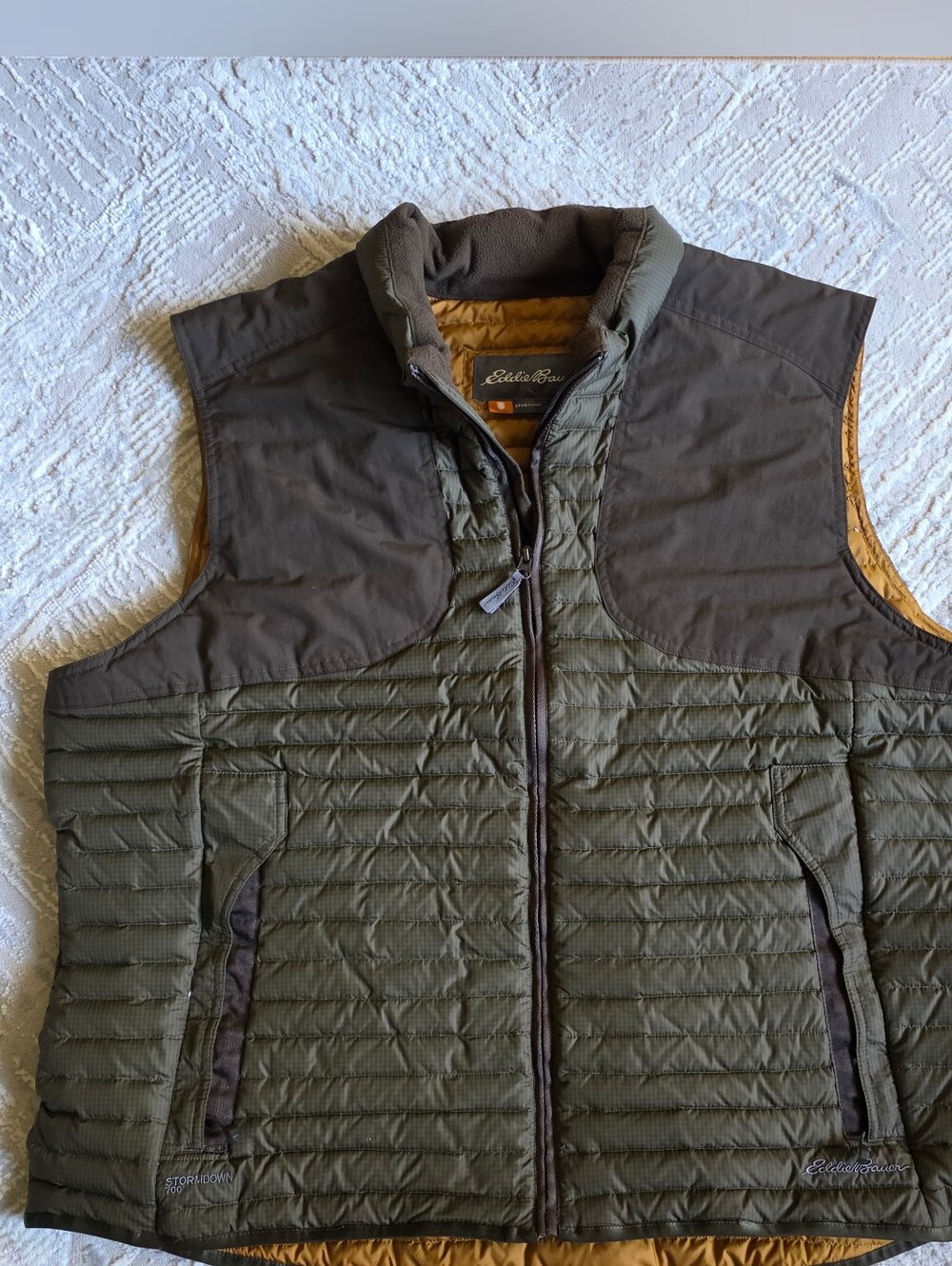 Eddie Bauer Down Filled 700 Green Quilted Puffer Vest Packable 2XL